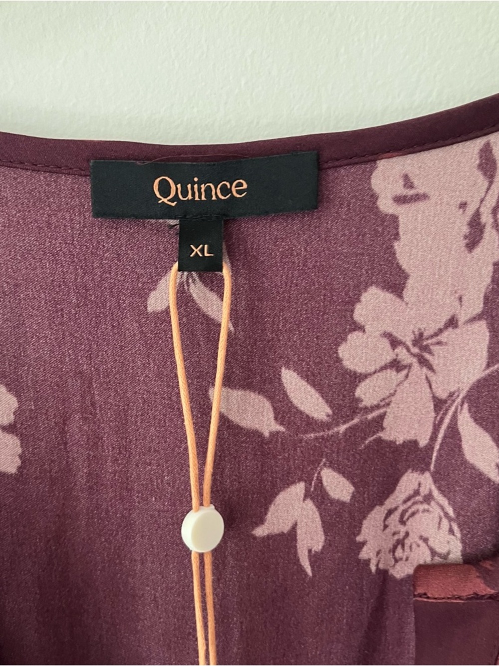 Quince Washable Silk Tiered Maxi Dress XL Burgundy Floral Wedding Guest NEW - Picture 7 of 10
